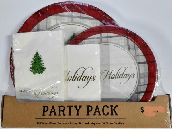 HOLIDAY Party Pack Dinner Plates Lunch Plates Napkins Guest Napkins 64 Teile